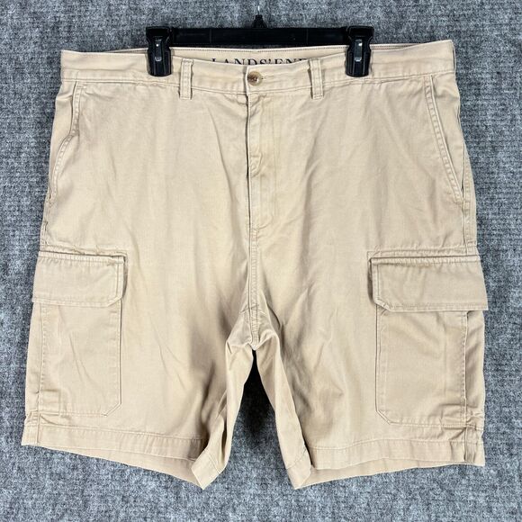 Lands End Shorts Men 40 Tan Outdoor Bermuda Cotton‎ Casual Khakis Cotton - Picture 1 of 7